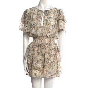 Tularosa Floral Chiffon Mini Dress Boho Romantic Ruffle Sleeve Festival Spring X